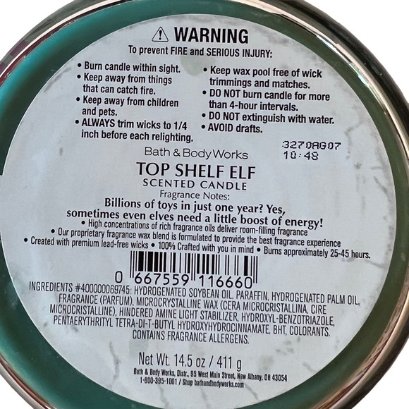 NWT Top Shelf Elf Bath & Body Works/ White Barn Candle - Picture 2 of 4